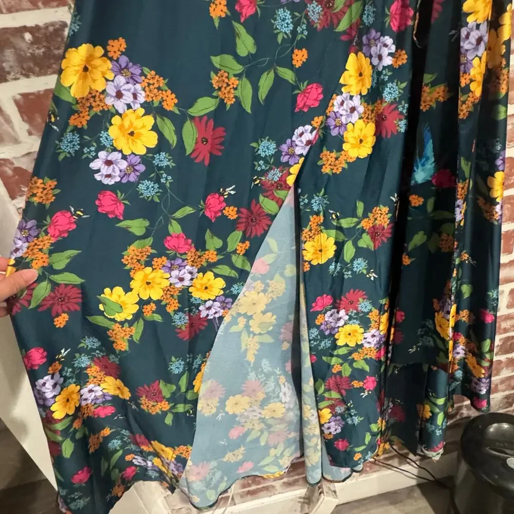 NWT BAACAL x Maxey Greene Floral Wrap Maxi Dress Plus Size 2 Sustainable Boho - Picture 3 of 14